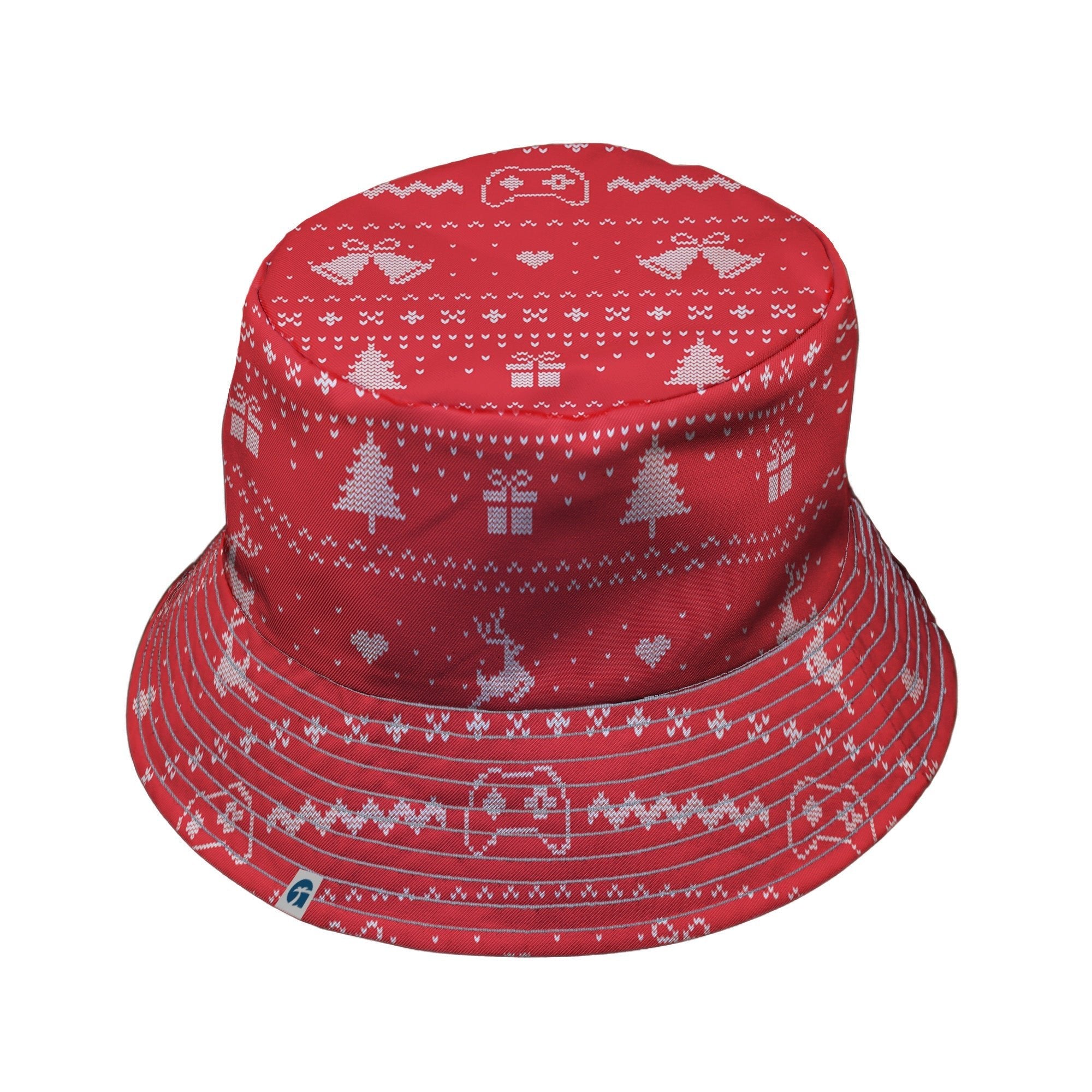 Gamer Christmas Sweater Bucket Hat Geek Nerd Christmas Print Design by Tobe Fonseca lx - B