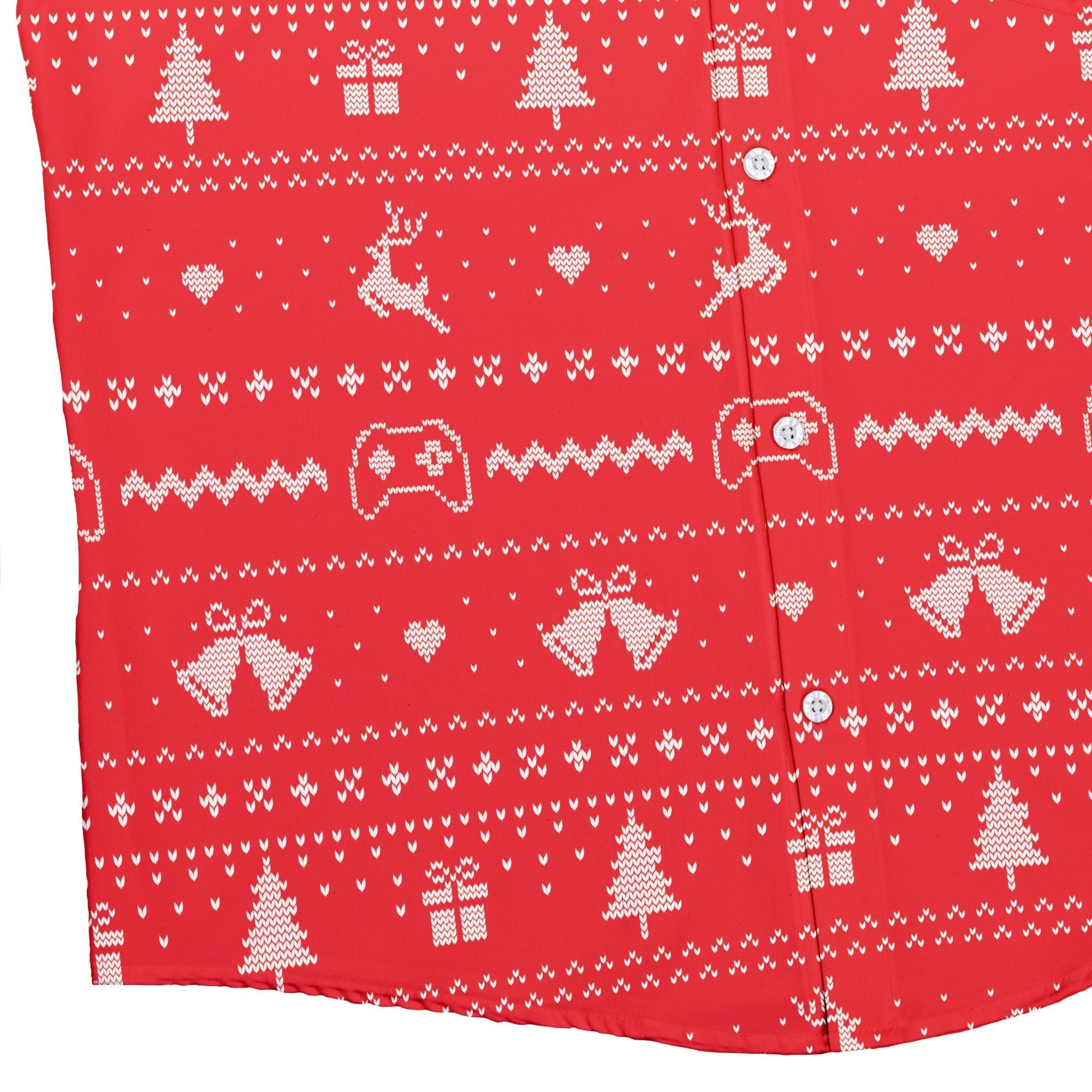 Gamer Christmas Sweater Button Up Shirt Geek Nerd adult sizing Christmas Print Design by Tobe Fonseca