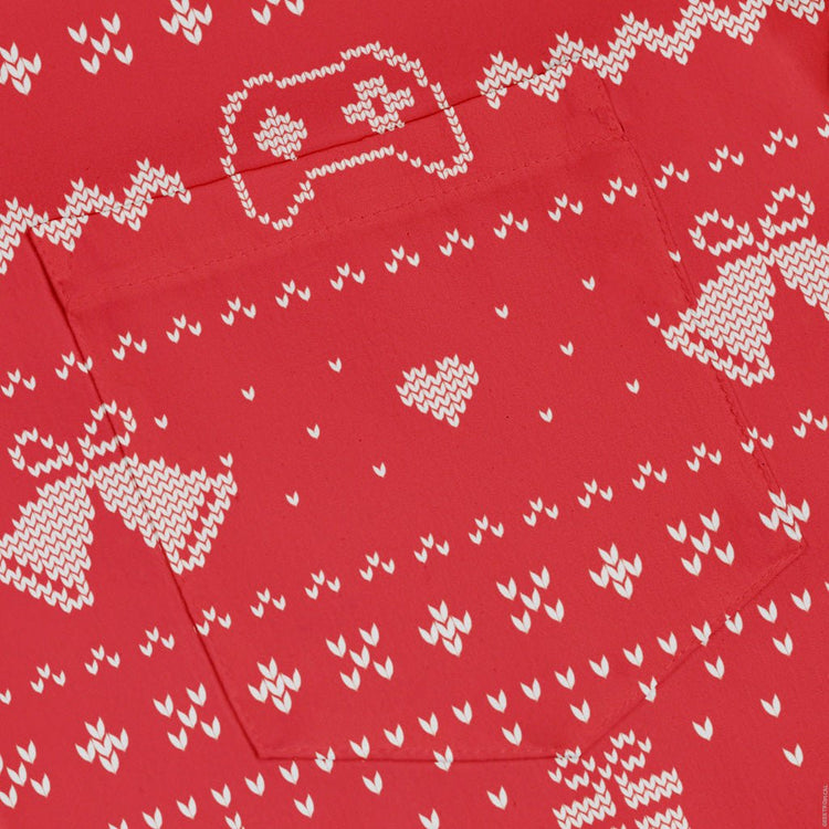 Gamer Christmas Sweater Button Up Shirt Geek Nerd adult sizing Christmas Print Design by Tobe Fonseca