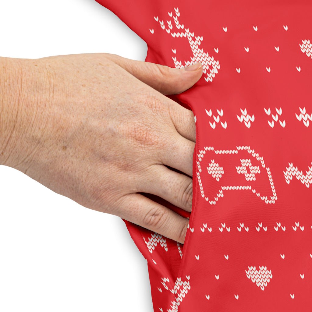 Gamer Christmas Sweater Dress Geek Nerd Christmas Print Design by Tobe Fonseca lx - C