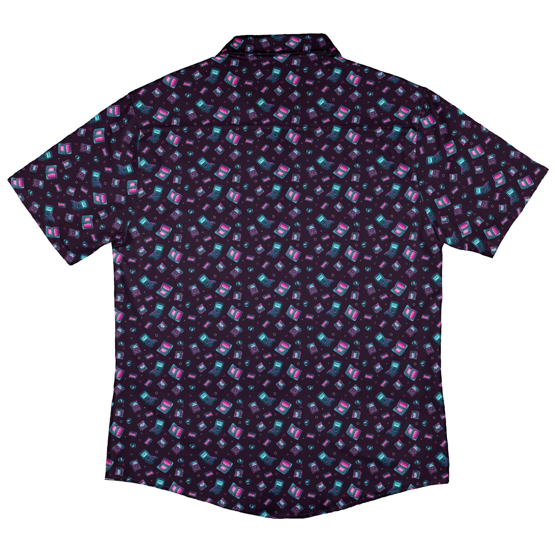 Gaming Consoles Anime Purple Button Up Shirt Geek Nerd adult sizing Design by Ardi Tong q225