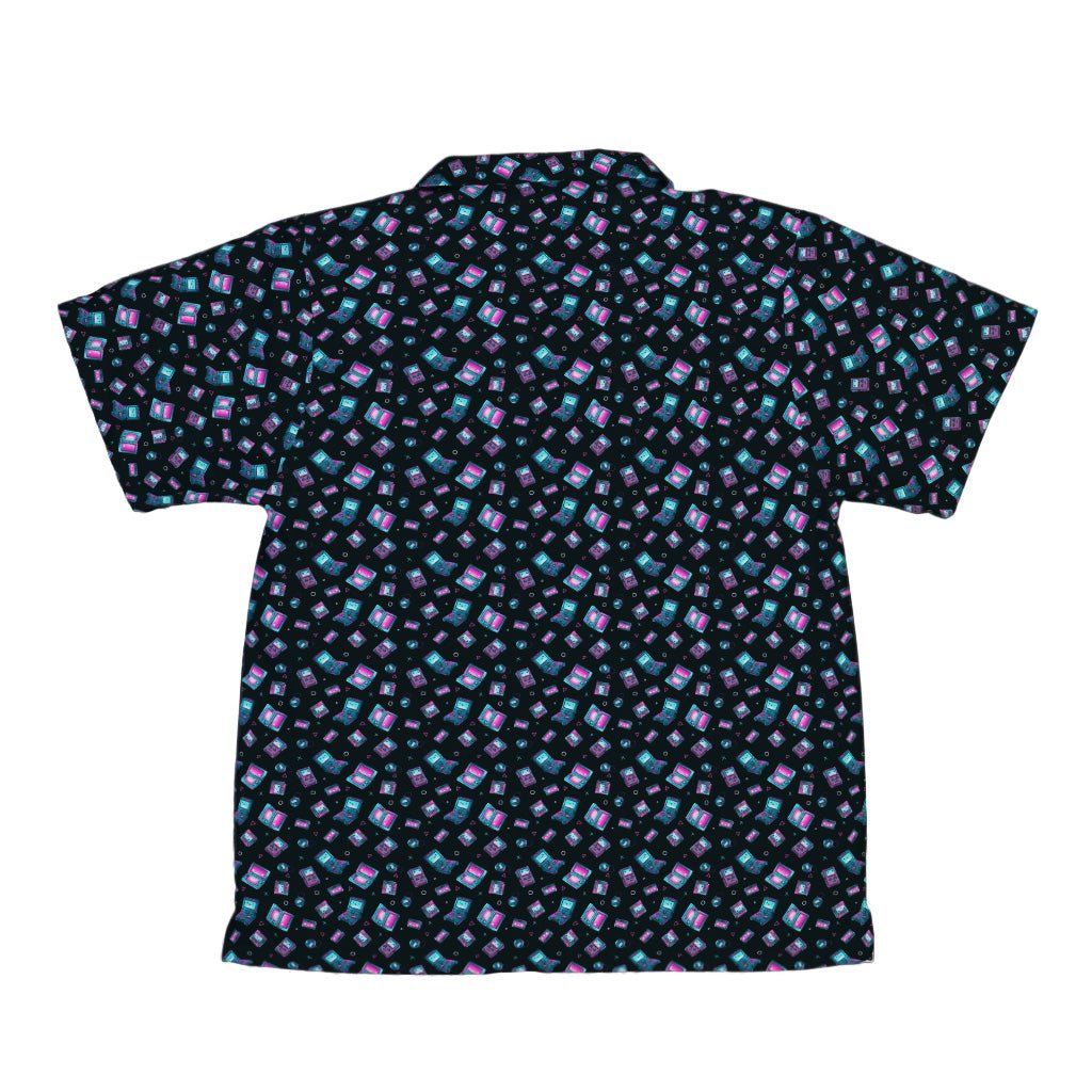 Gaming Consoles Anime Teal Youth Hawaiian Shirt Geek Nerd Design by Ardi Tong q225 video game arcade print