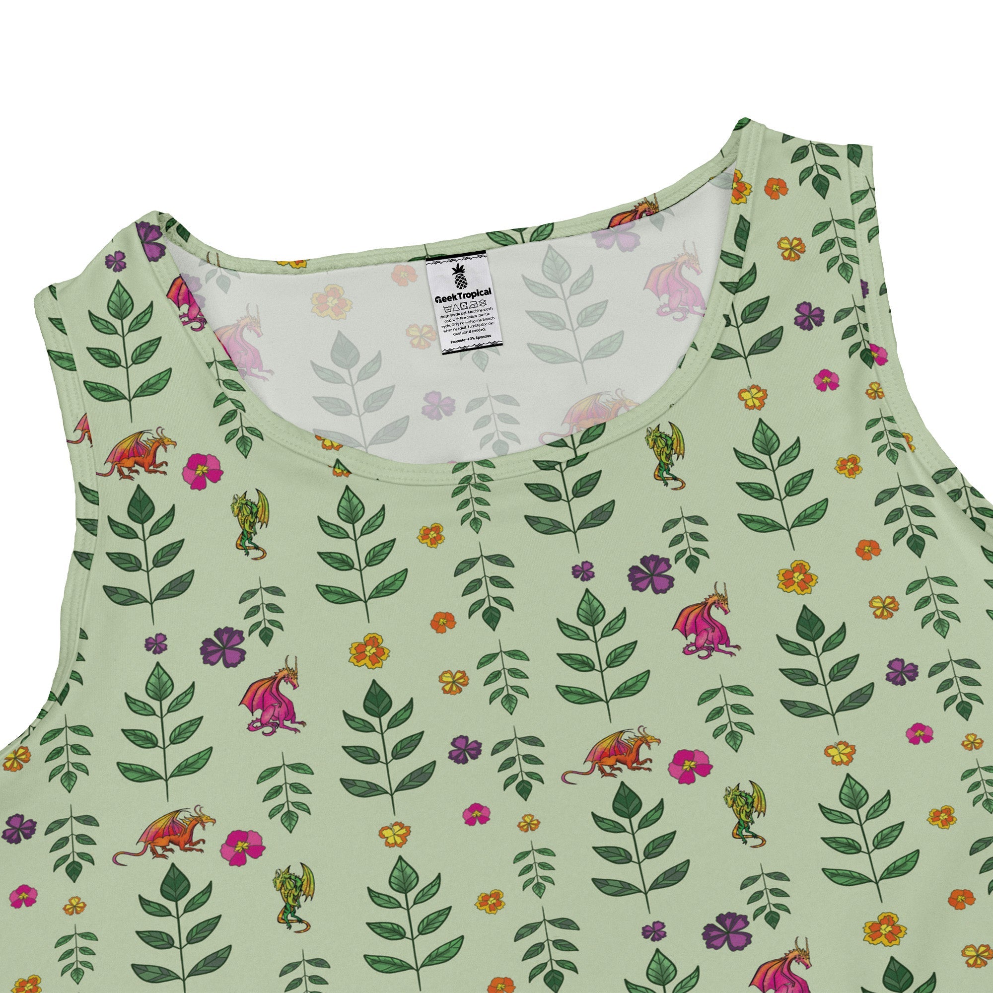 Garden Dragons Fantasy Dress Geek Nerd Designed by Rose Khan Fantasy Prints lx - C