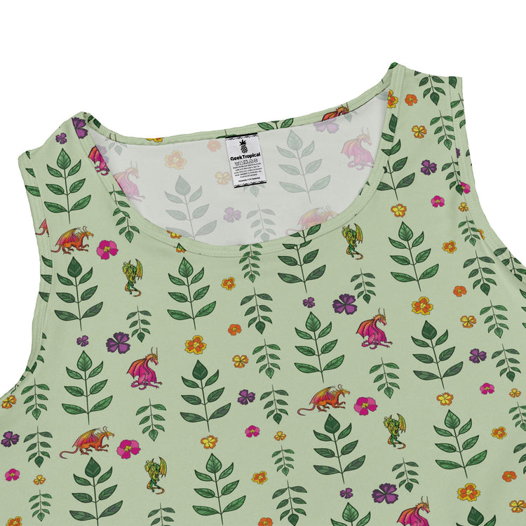 Garden Dragons Fantasy Dress Geek Nerd Designed by Rose Khan Fantasy Prints lx - C