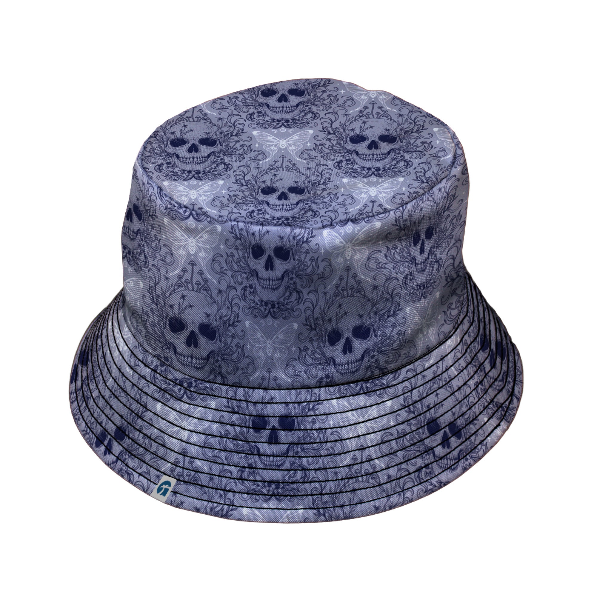 Garden Glow Skull Bucket Hat Black Stitching