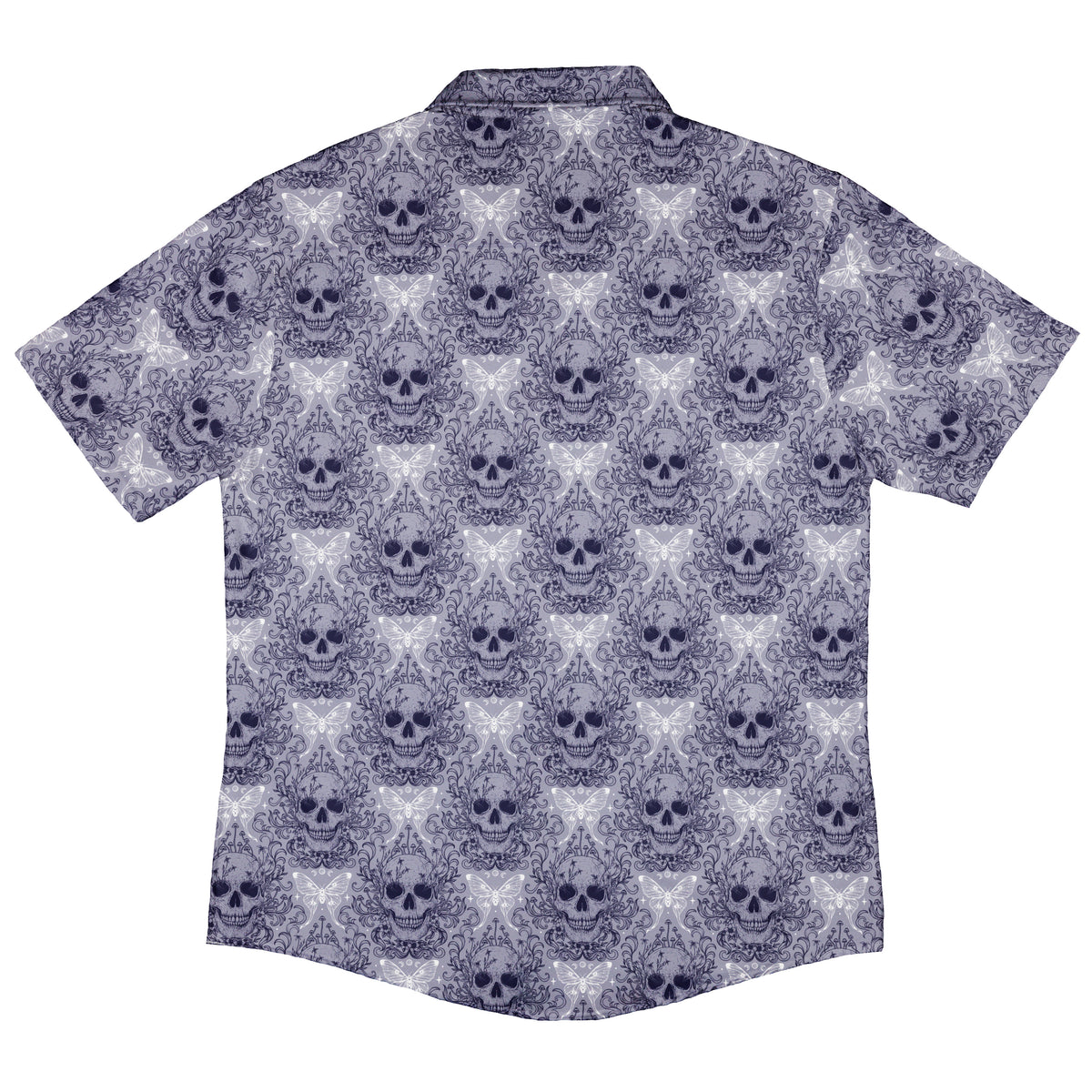 Garden Glow Skull Button Up Shirt Back