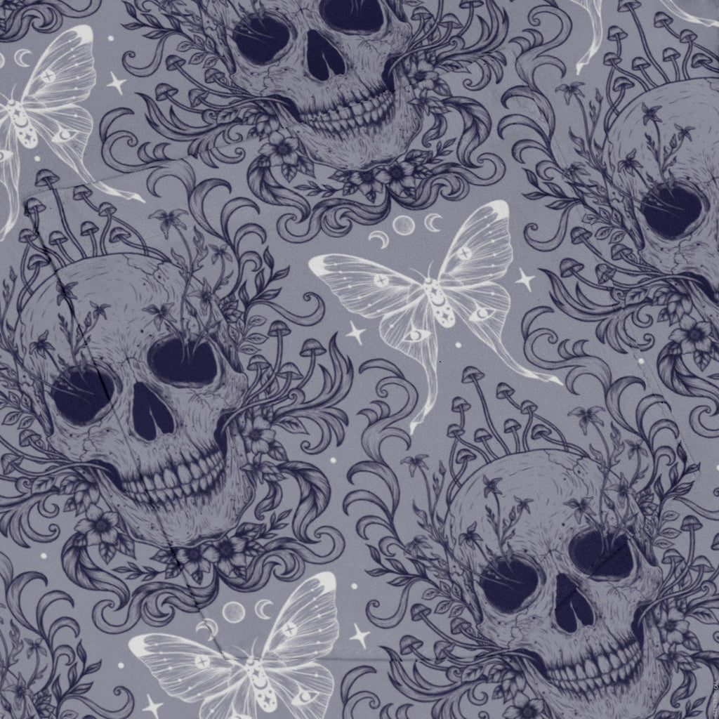 Garden Glow Skull Long Sleeve Button Up Shirt pocket