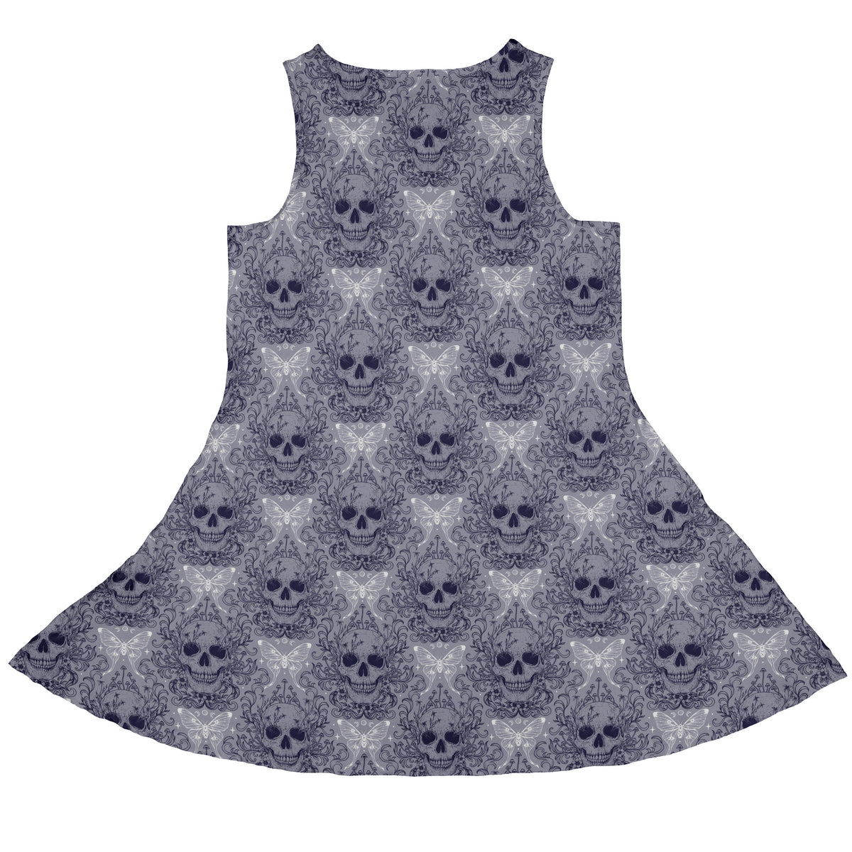 Garden Glow Skull Sleeveless Dress back
