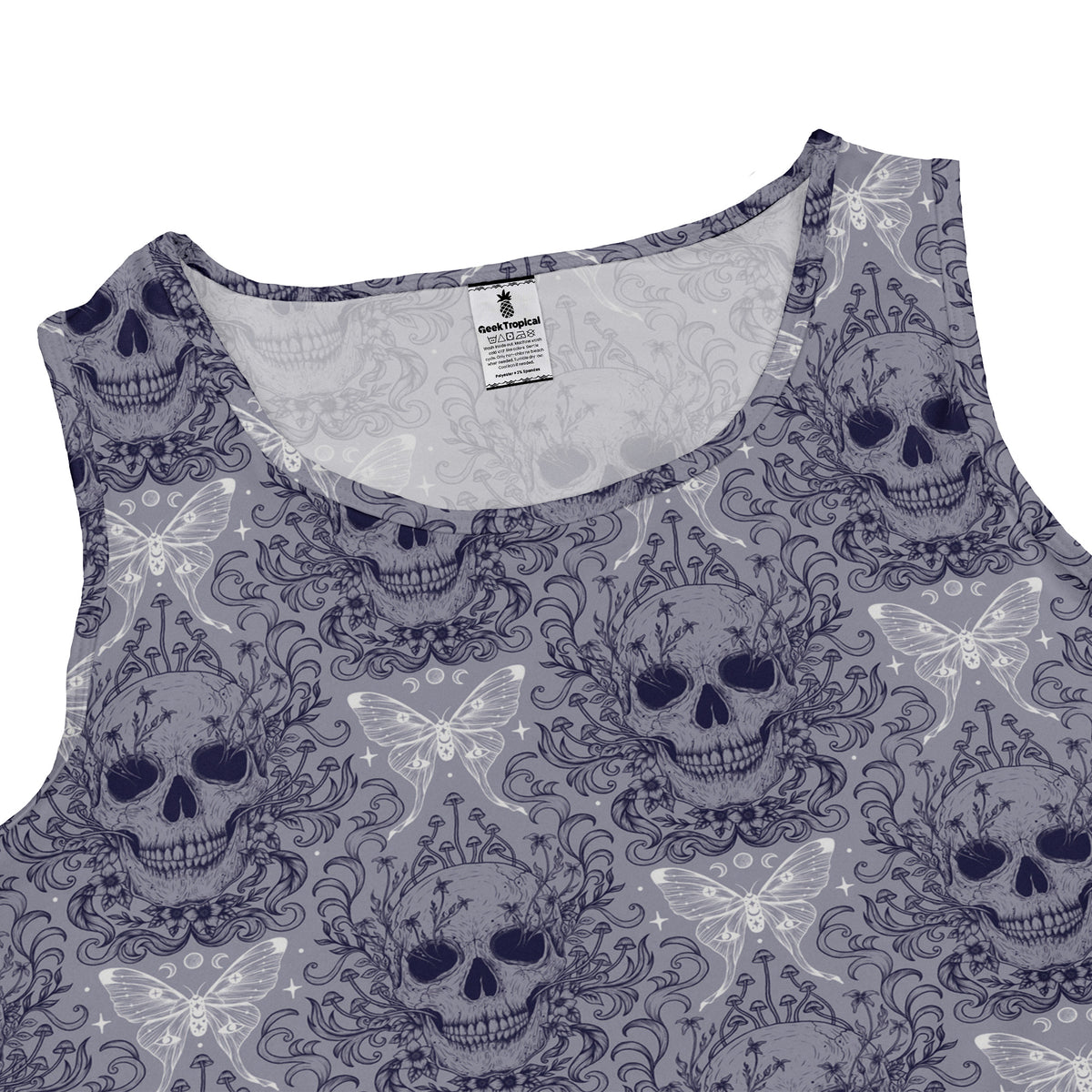 Garden Glow Skull Sleeveless Dress close front