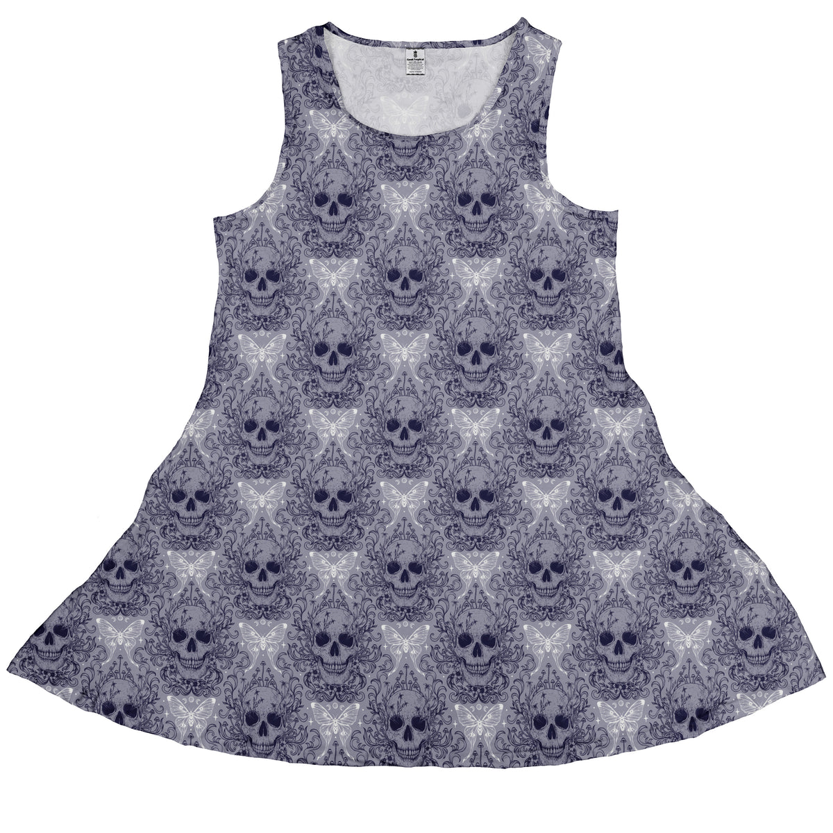 Garden Glow Skull Sleeveless Dress front