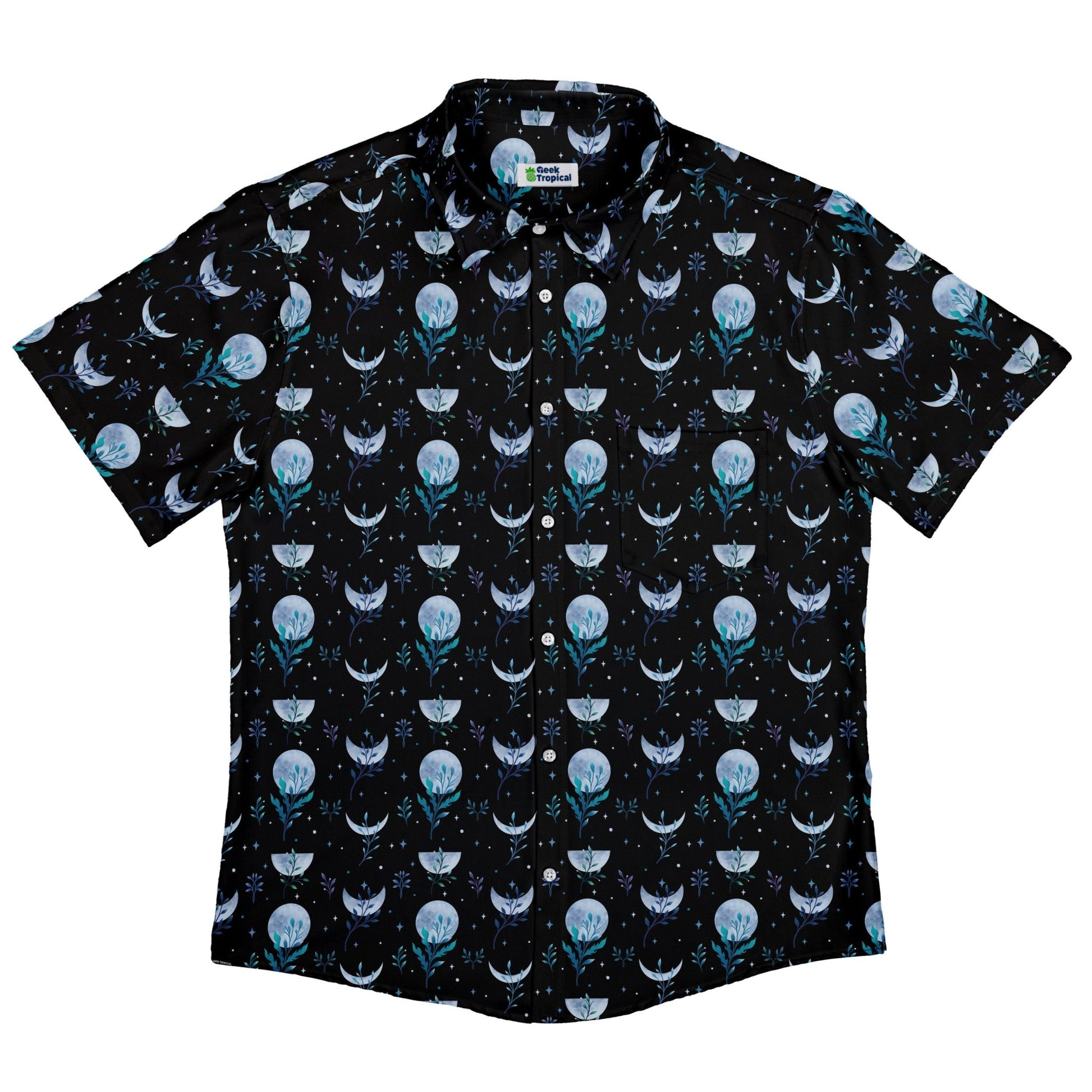 Garden Phase Button Up Shirt Geek Nerd adult sizing Botany Print Design by Episodic