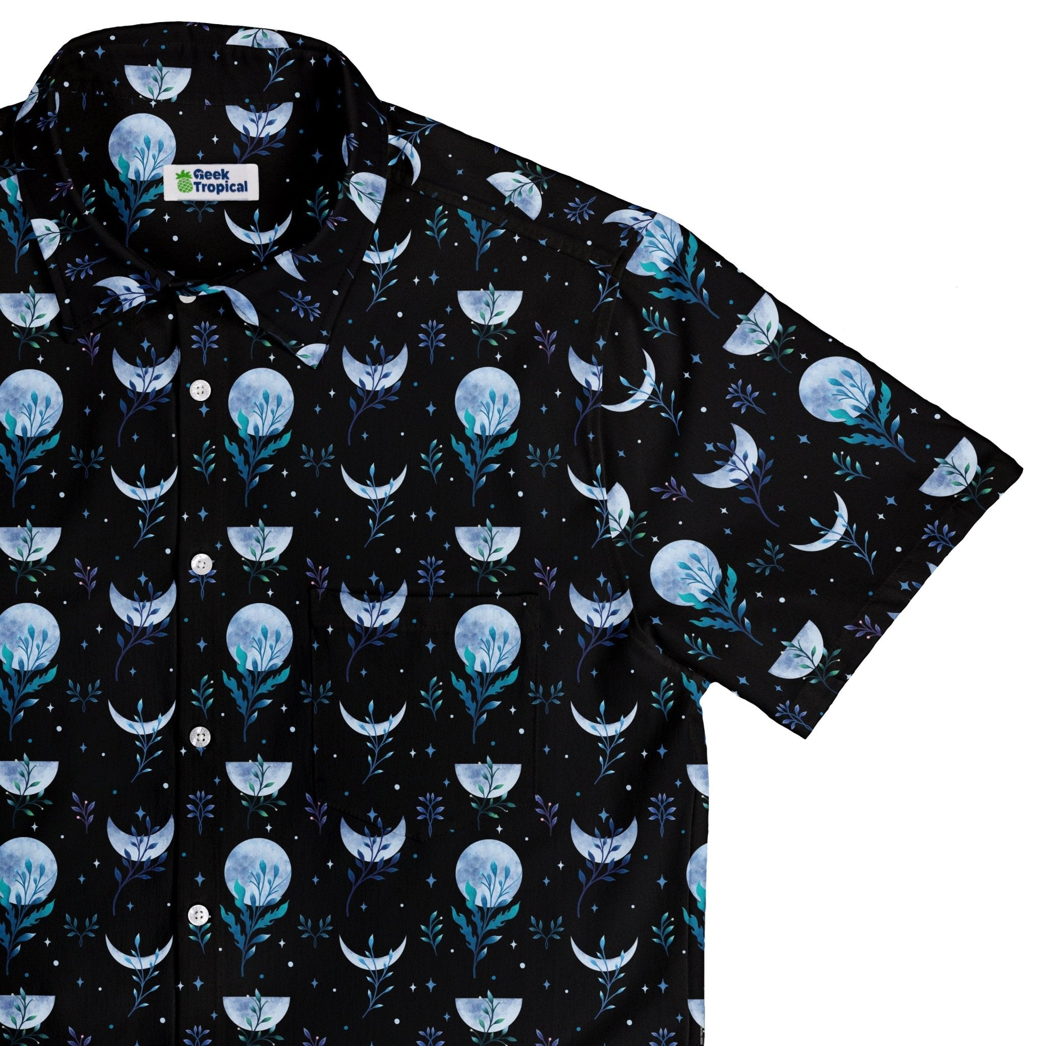Garden Phase Button Up Shirt Geek Nerd adult sizing Botany Print Design by Episodic