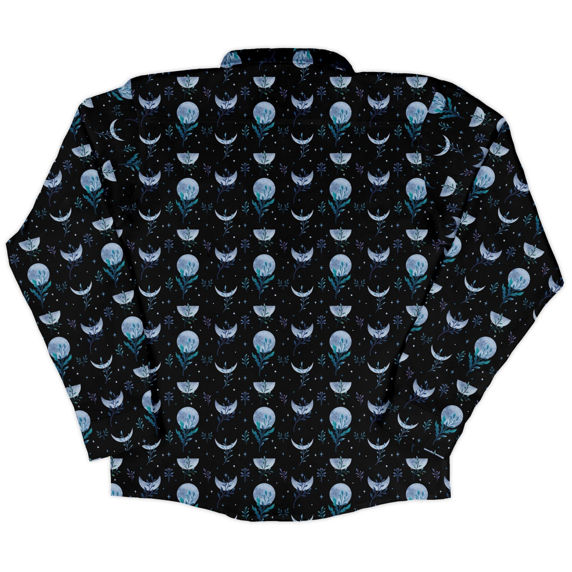 Garden Phase Long Sleeve Button Up Shirt Geek Nerd adult sizing Botany Print Design by Episodic