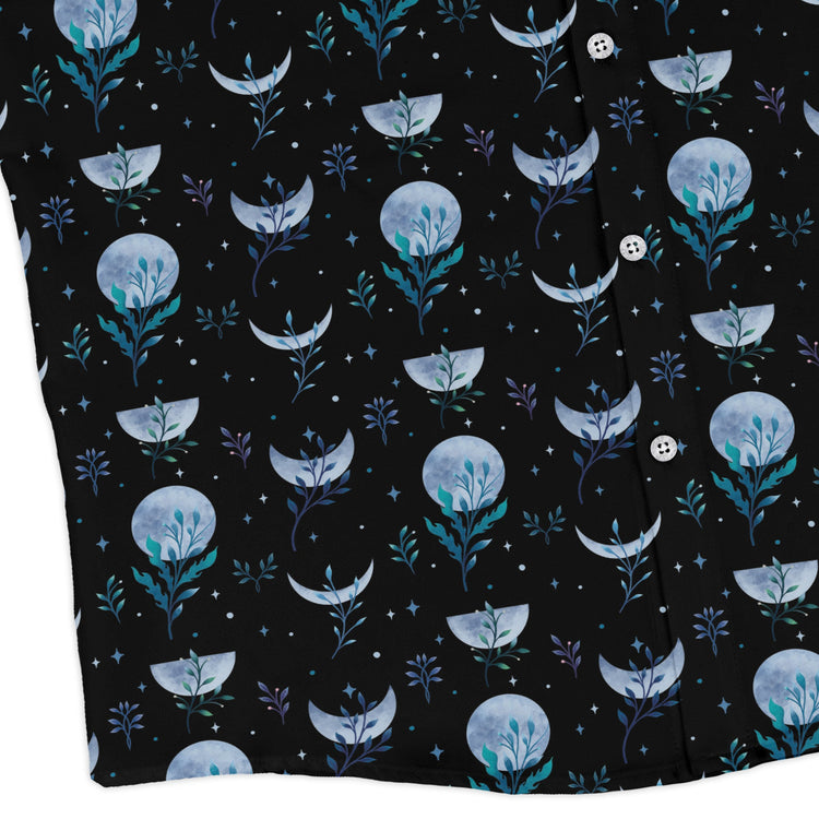 Garden Phase Long Sleeve Button Up Shirt Geek Nerd adult sizing Botany Print Design by Episodic
