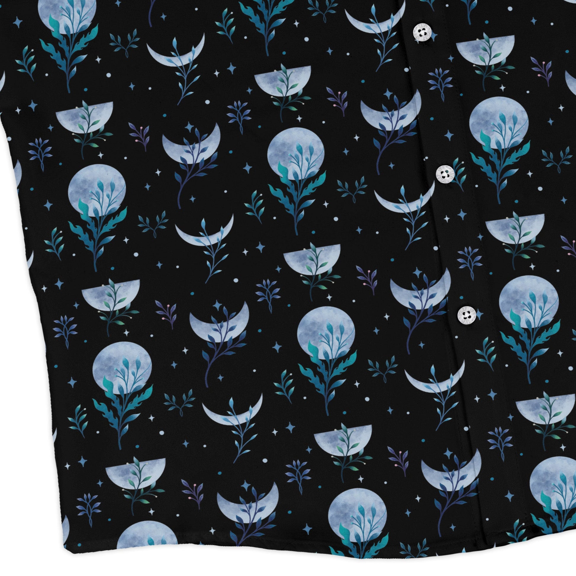 Garden Phase Long Sleeve Button Up Shirt Geek Nerd adult sizing Botany Print Design by Episodic