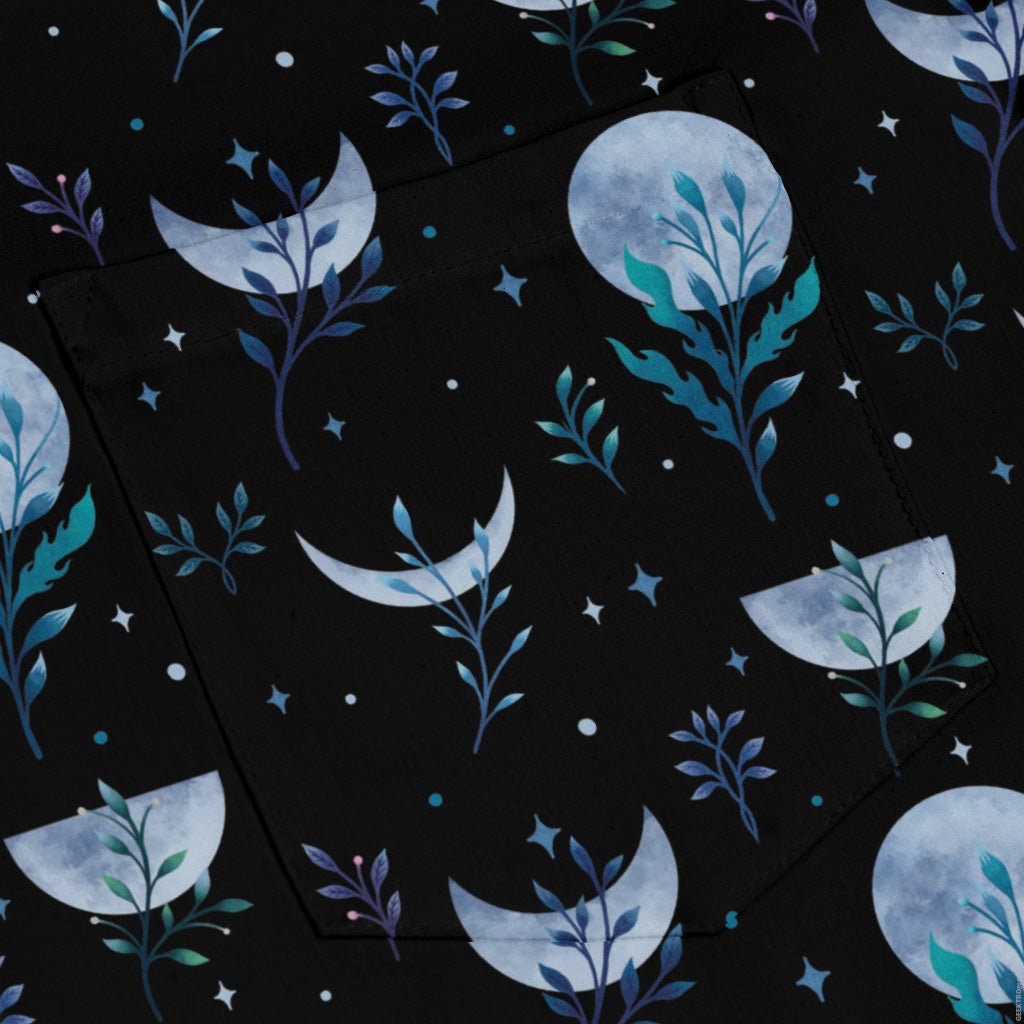 Garden Phase Long Sleeve Button Up Shirt Geek Nerd adult sizing Botany Print Design by Episodic