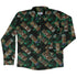 Geek Tiki Masks Dark Green Long Sleeve Button Up Shirt Geek Nerd adult sizing board game print computer print