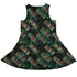 Geek Tiki Masks Dark Green Dress Geek Nerd board game print computer print Designs by Nathan