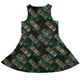 Geek Tiki Masks Dark Green Dress Geek Nerd board game print computer print Designs by Nathan