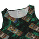 Geek Tiki Masks Dark Green Dress Geek Nerd board game print computer print Designs by Nathan