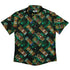 Geek Tiki Masks Dark Green Button Up Shirt - adult sizing - board game print - computer print