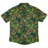 Geek Tiki Masks Light Green Button Up Shirt - adult sizing - board game print - computer print