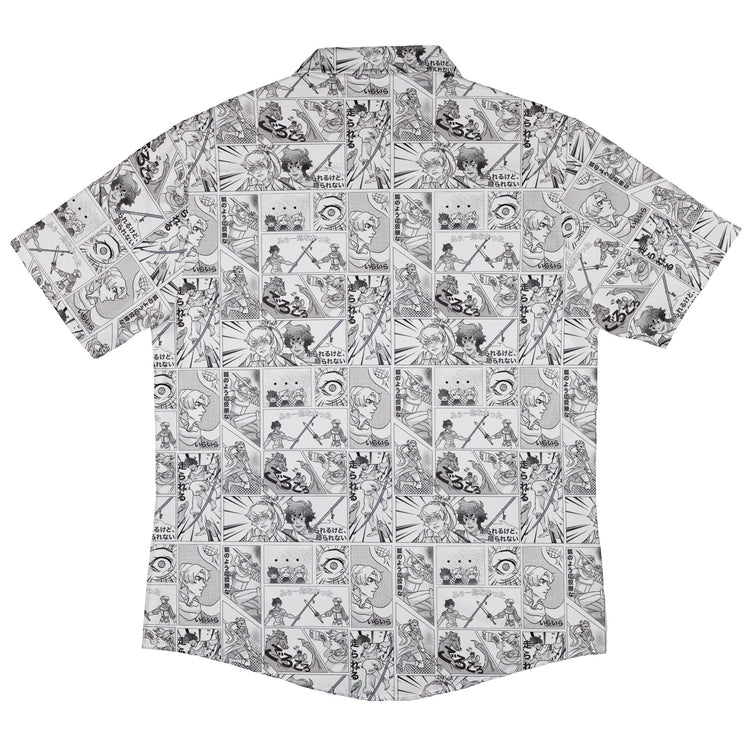 Geek Tropical Manga Button Up Shirt - adult sizing - Anime - Design by Claire Murphy