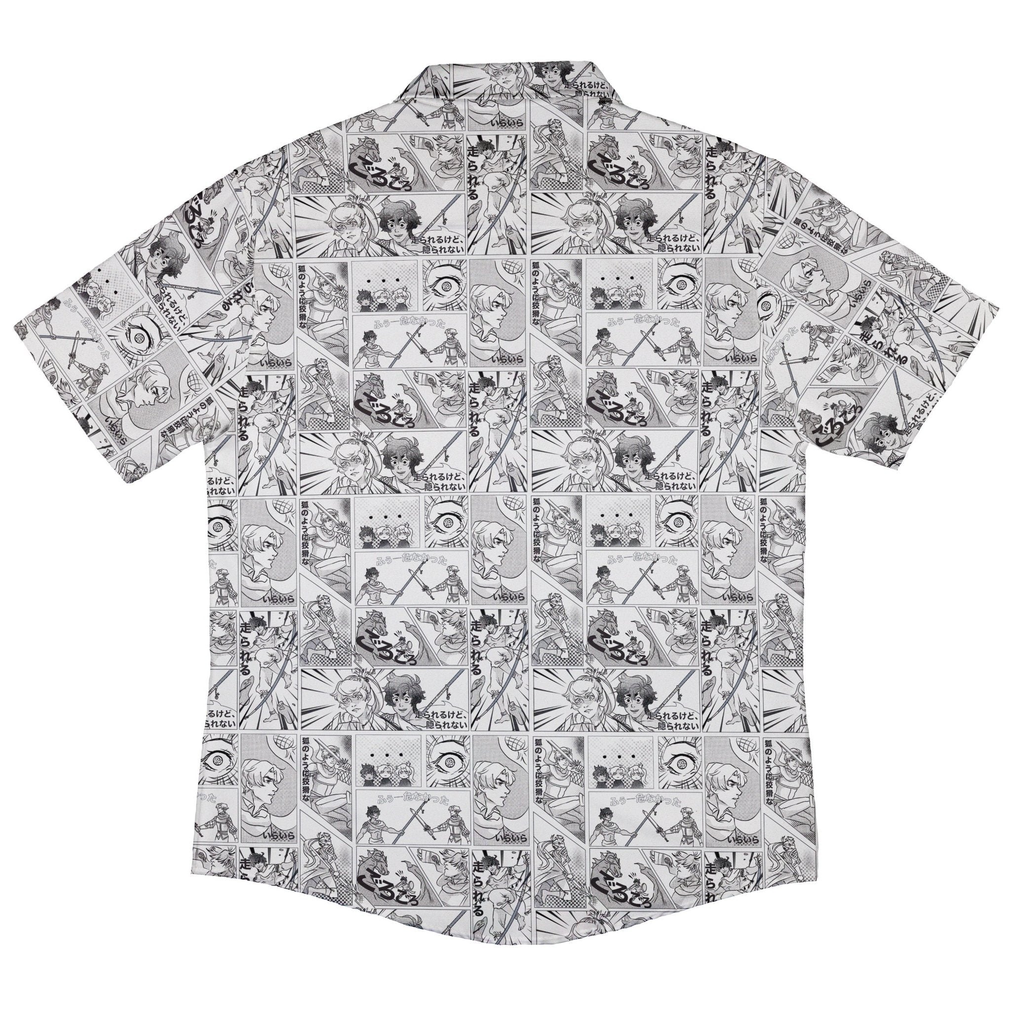 Geek Tropical Manga Button Up Shirt - adult sizing - Anime - Design by Claire Murphy