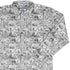 Geek Tropical Manga Long Sleeve Button Up Shirt Geek Nerd adult sizing Anime Design by Claire Murphy