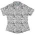 Geek Tropical Manga Curvy Button Up Shirt Geek Nerd Anime Design by Claire Murphy new