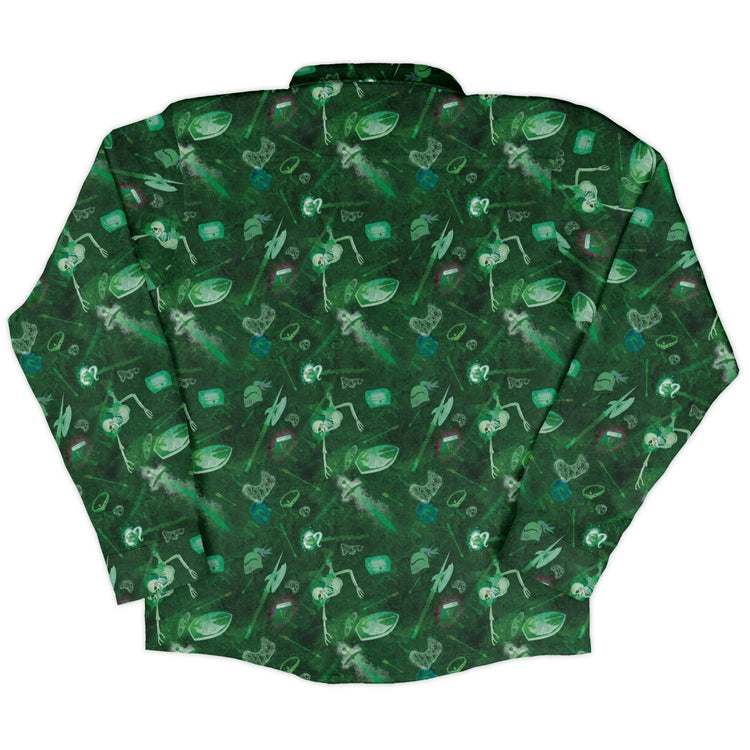 Gelatinous Cube Dnd Monster Long Sleeve Button Up Shirt Geek Nerd adult sizing Designs by Nathan dnd & rpg print