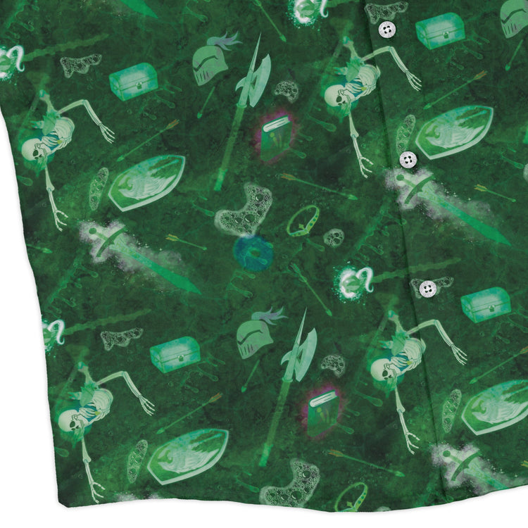 Gelatinous Cube Dnd Monster Long Sleeve Button Up Shirt Geek Nerd adult sizing Designs by Nathan dnd & rpg print