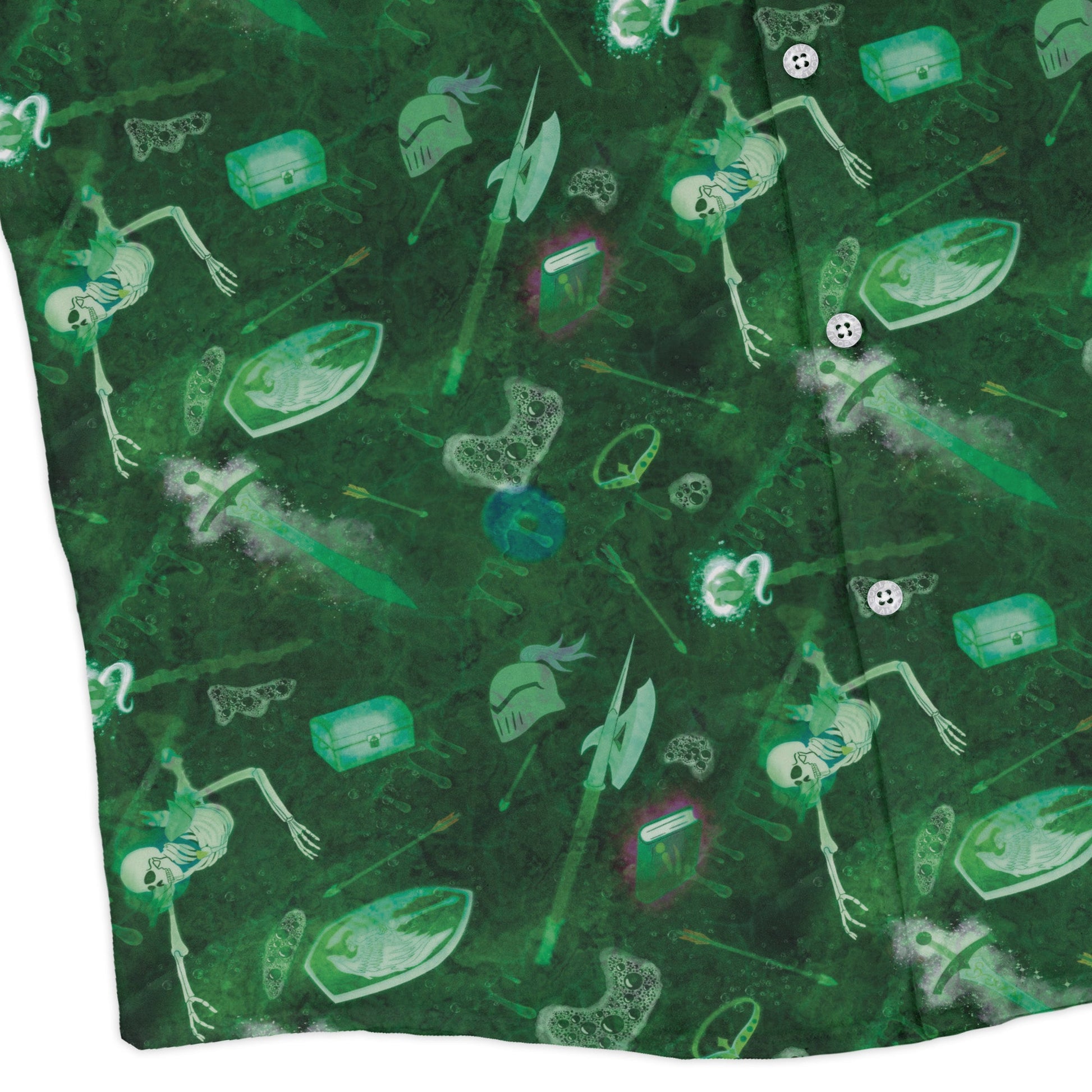 Gelatinous Cube Dnd Monster Long Sleeve Button Up Shirt Geek Nerd adult sizing Designs by Nathan dnd & rpg print