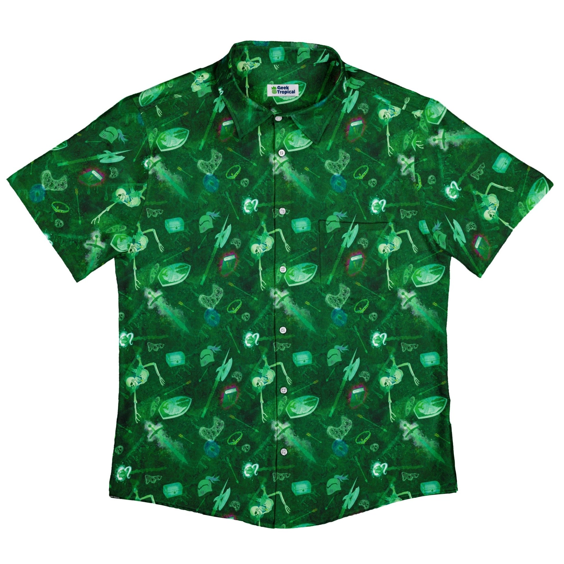Gelatinous Cube Dnd Monster Button Up Shirt - adult sizing - Designs by Nathan - dnd & rpg print