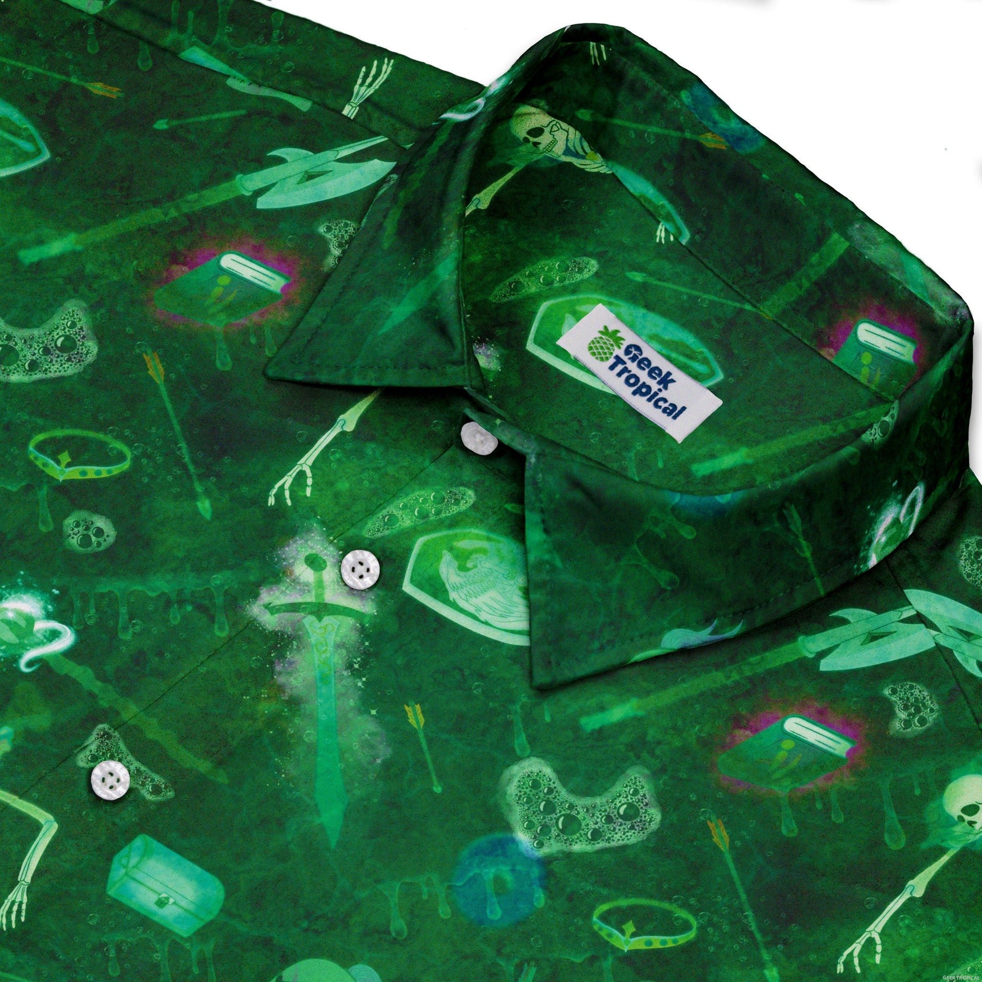 Gelatinous Cube Dnd Monster Button Up Shirt - adult sizing - Designs by Nathan - dnd & rpg print