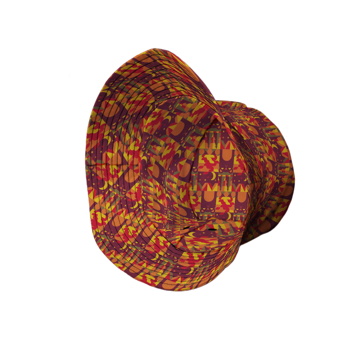 Geometric Bonfire Bucket Hat Side View
