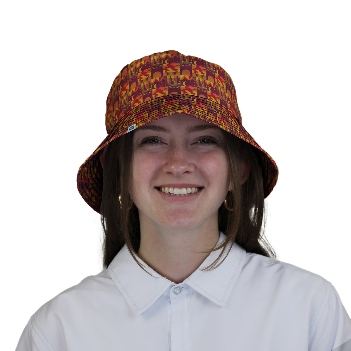 Geometric Bonfire Bucket Hat Woman