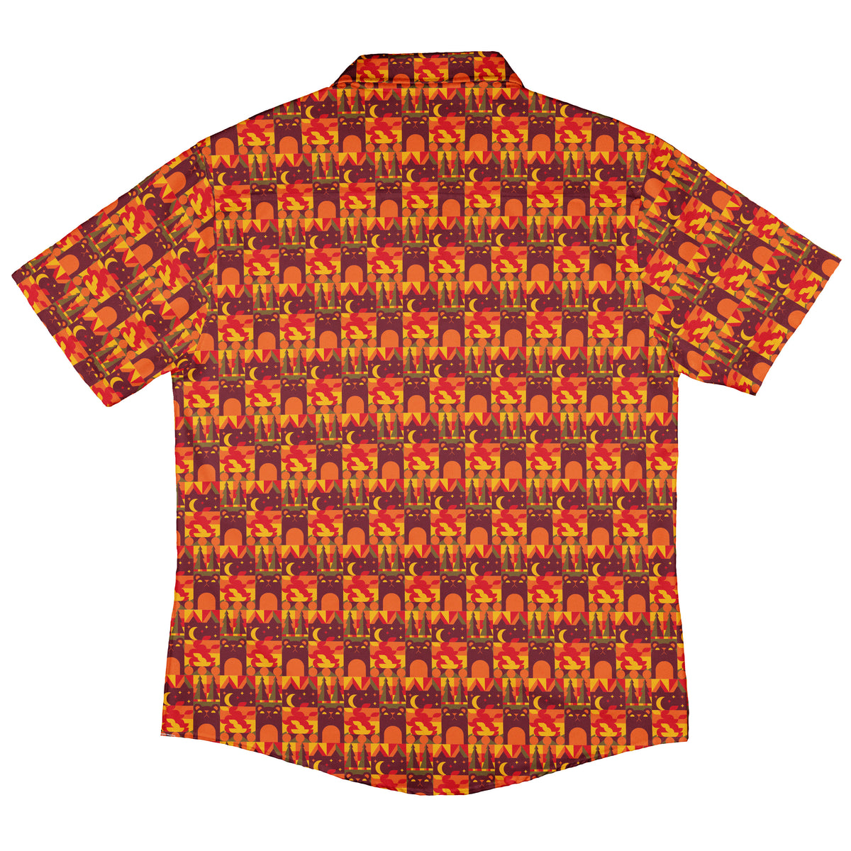Geometric Bonfire Button Up Shirt Back