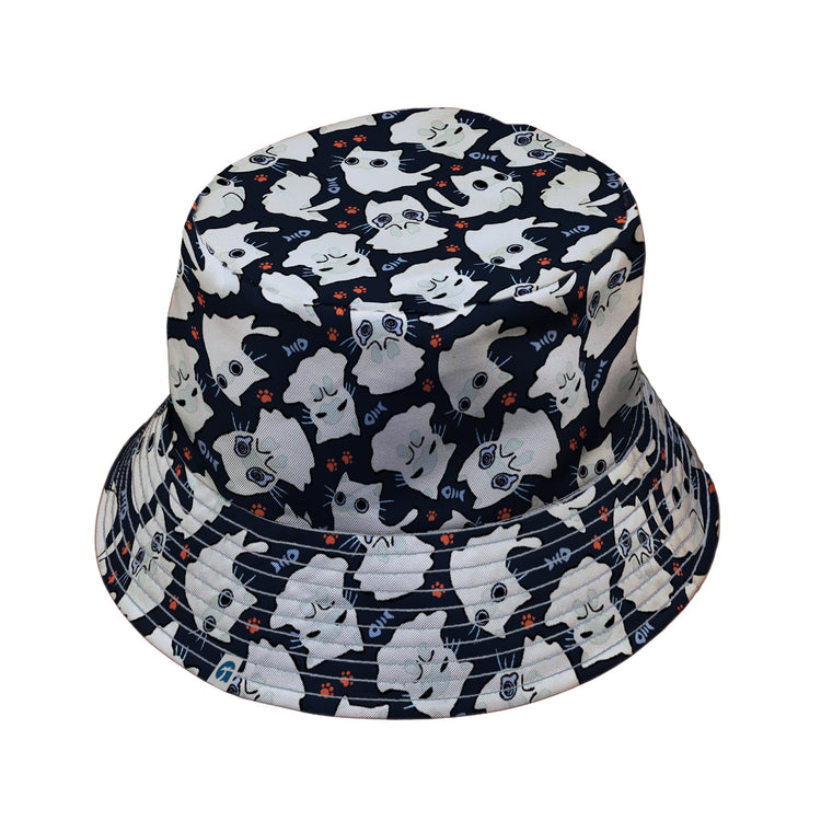 Ghost Cats Bucket Hat Geek Nerd 0925 Animal Patterns Design by Ardi Tong