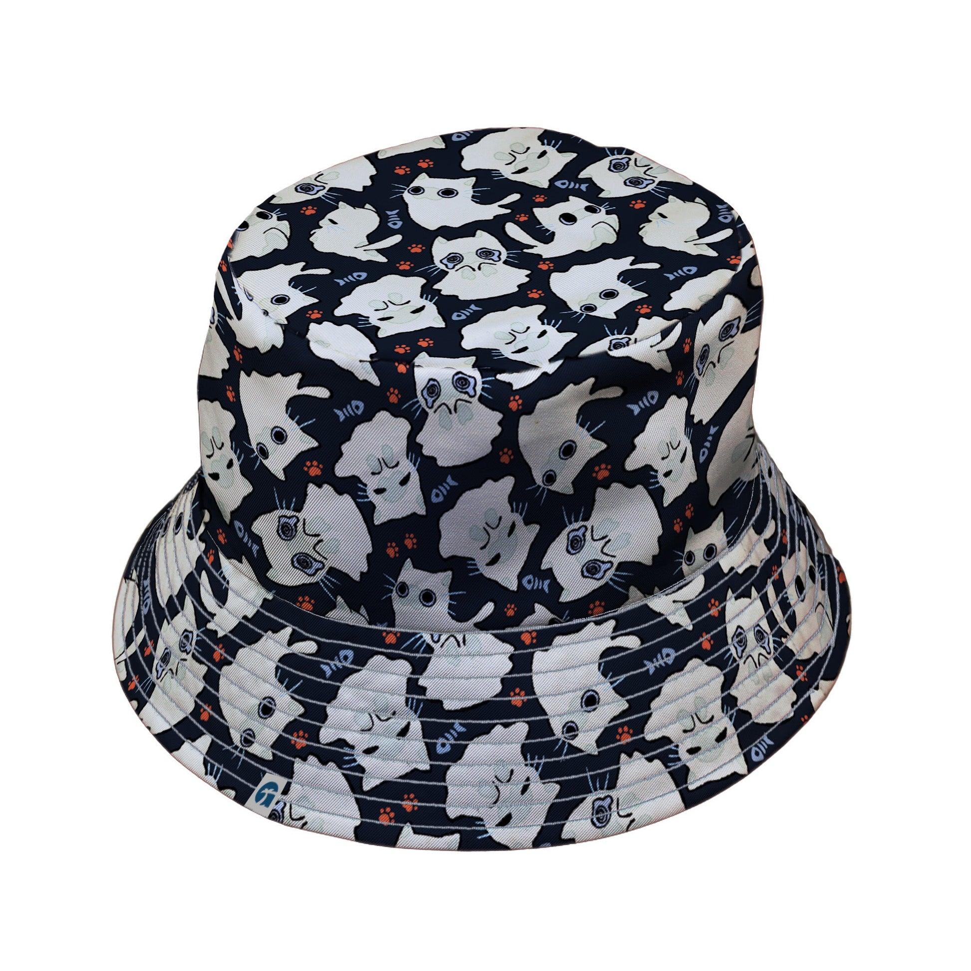 Ghost Cats Bucket Hat Geek Nerd 0925 Animal Patterns Design by Ardi Tong