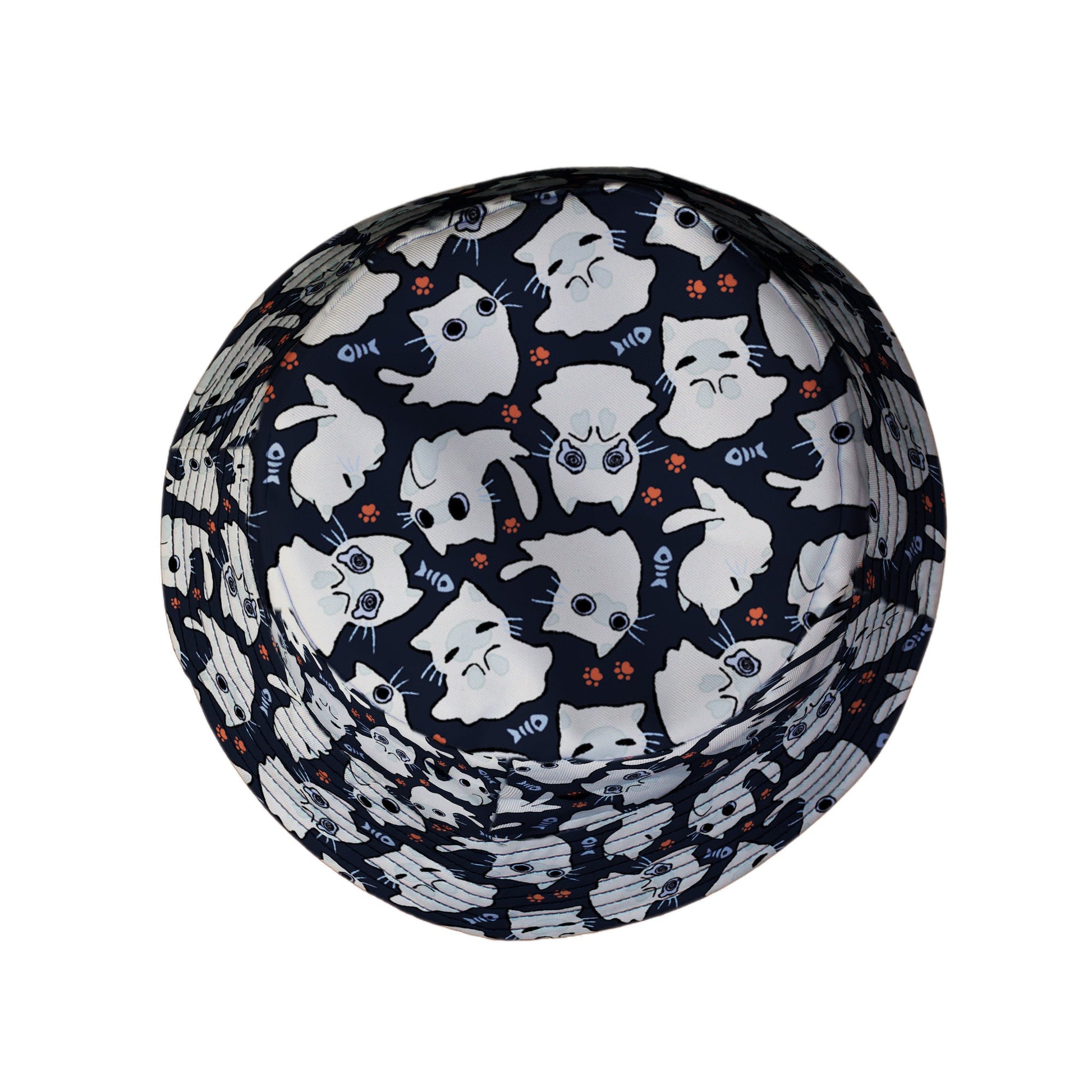 Ghost Cats Bucket Hat Geek Nerd 0925 Animal Patterns Design by Ardi Tong