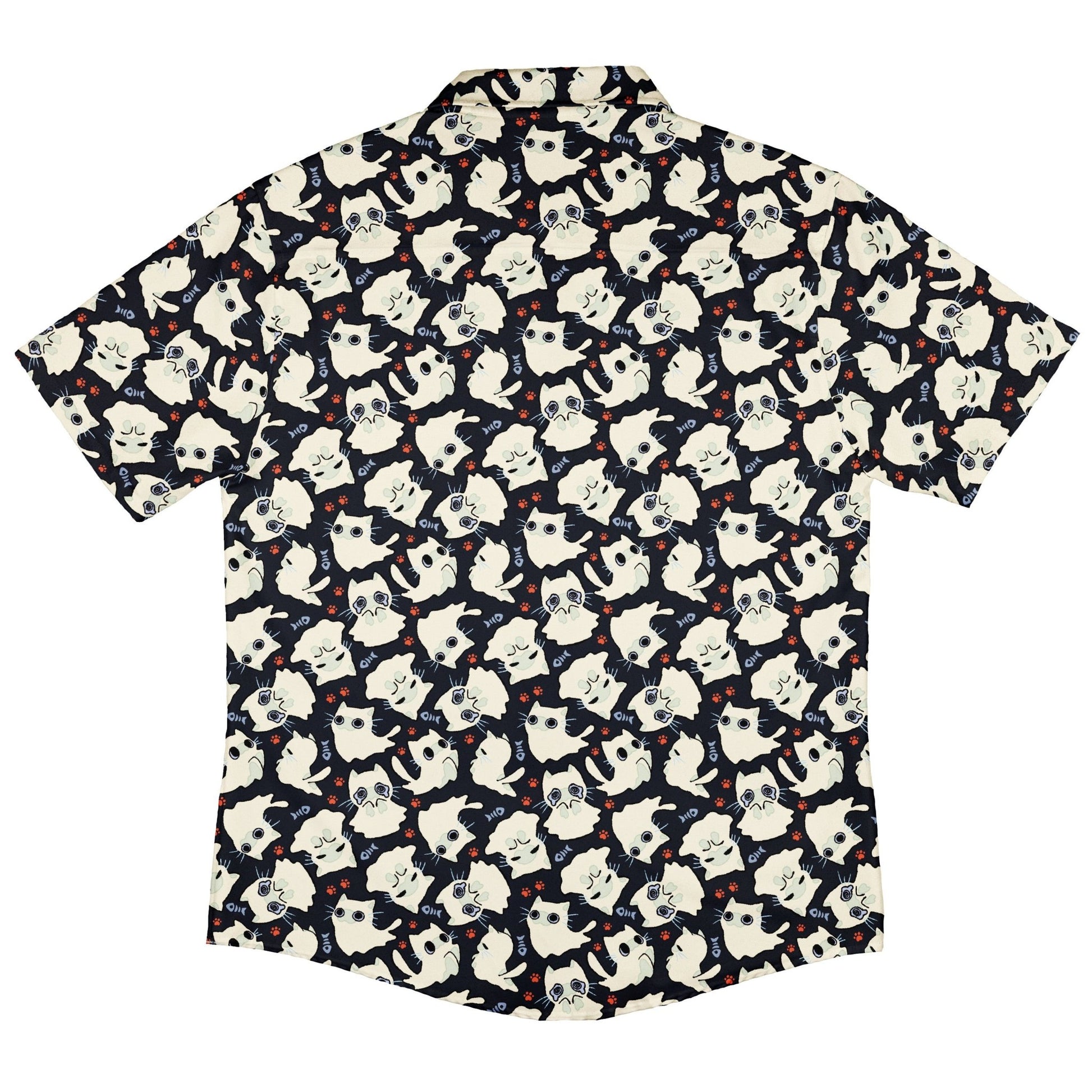 Ghost Cats Button Up Shirt Geek Nerd 0925 adult sizing All Adult Button Up Shirts