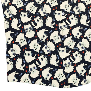 Ghost Cats Button Up Shirt Geek Nerd 0925 adult sizing All Adult Button Up Shirts