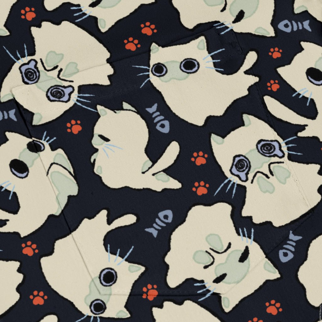 Ghost Cats Long Sleeve Button Up Shirt Geek Nerd 0925 adult sizing All Adult Button Up Shirts