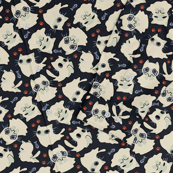 Ghost Cats Long Sleeve Button Up Shirt Geek Nerd 0925 adult sizing All Adult Button Up Shirts