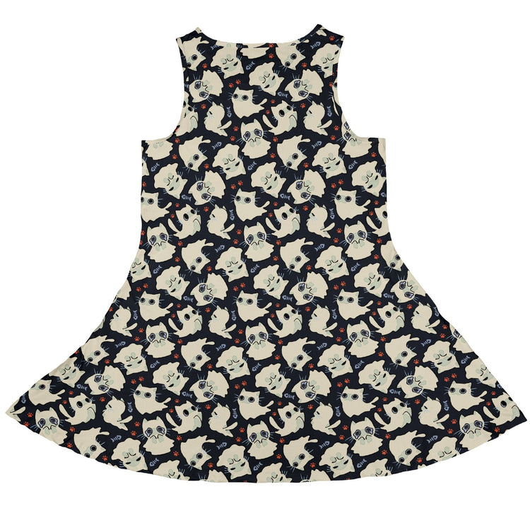 Ghost Cats Dress Geek Nerd 0925 Animal Patterns Design by Ardi Tong