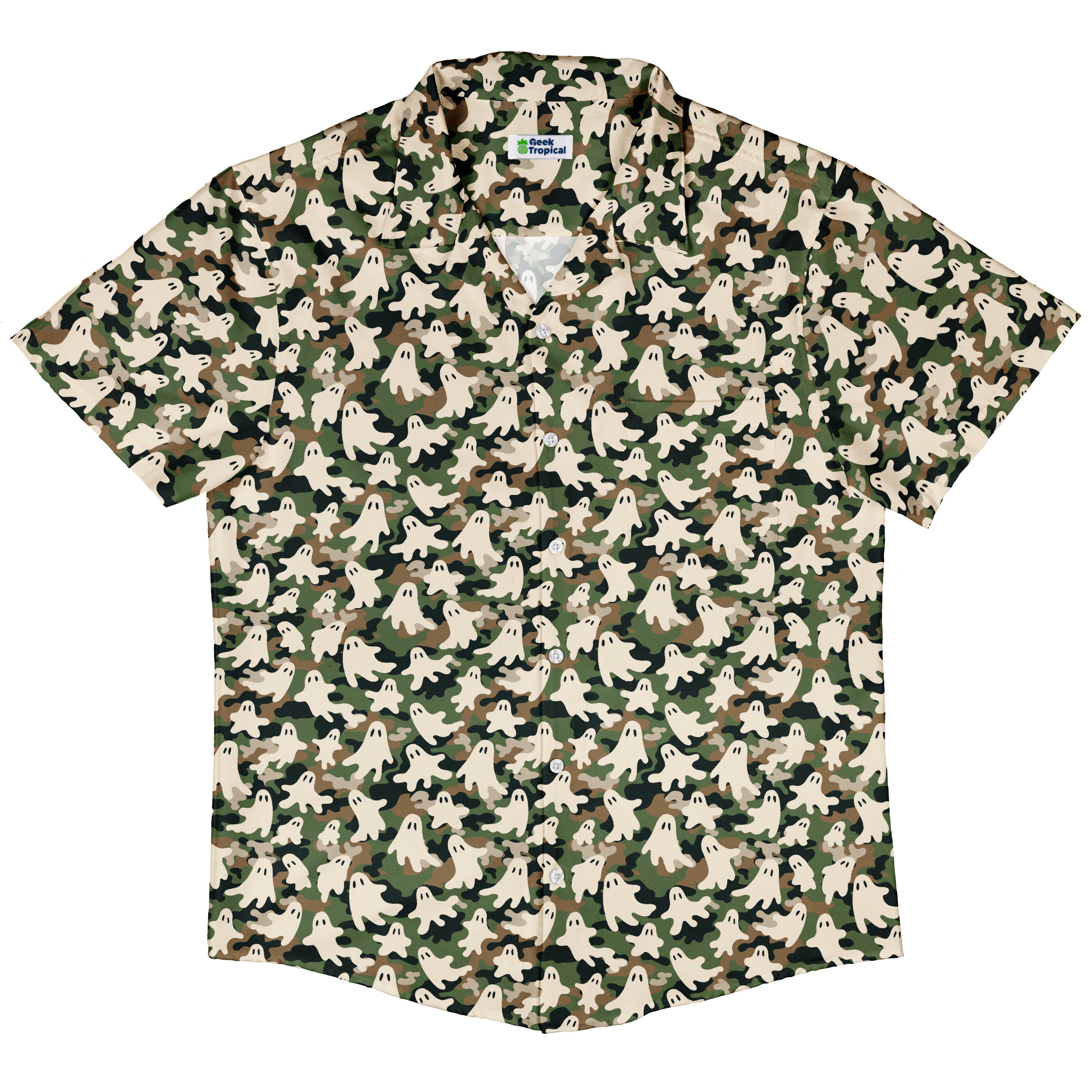 Ghost US Army You Cant See Me Button Up Shirt Hawaiian Front