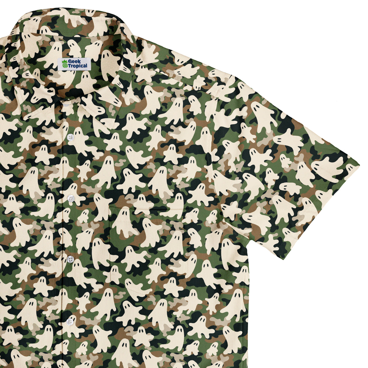 Ghost US Army You Cant See Me Button Up Shirt Top Corner