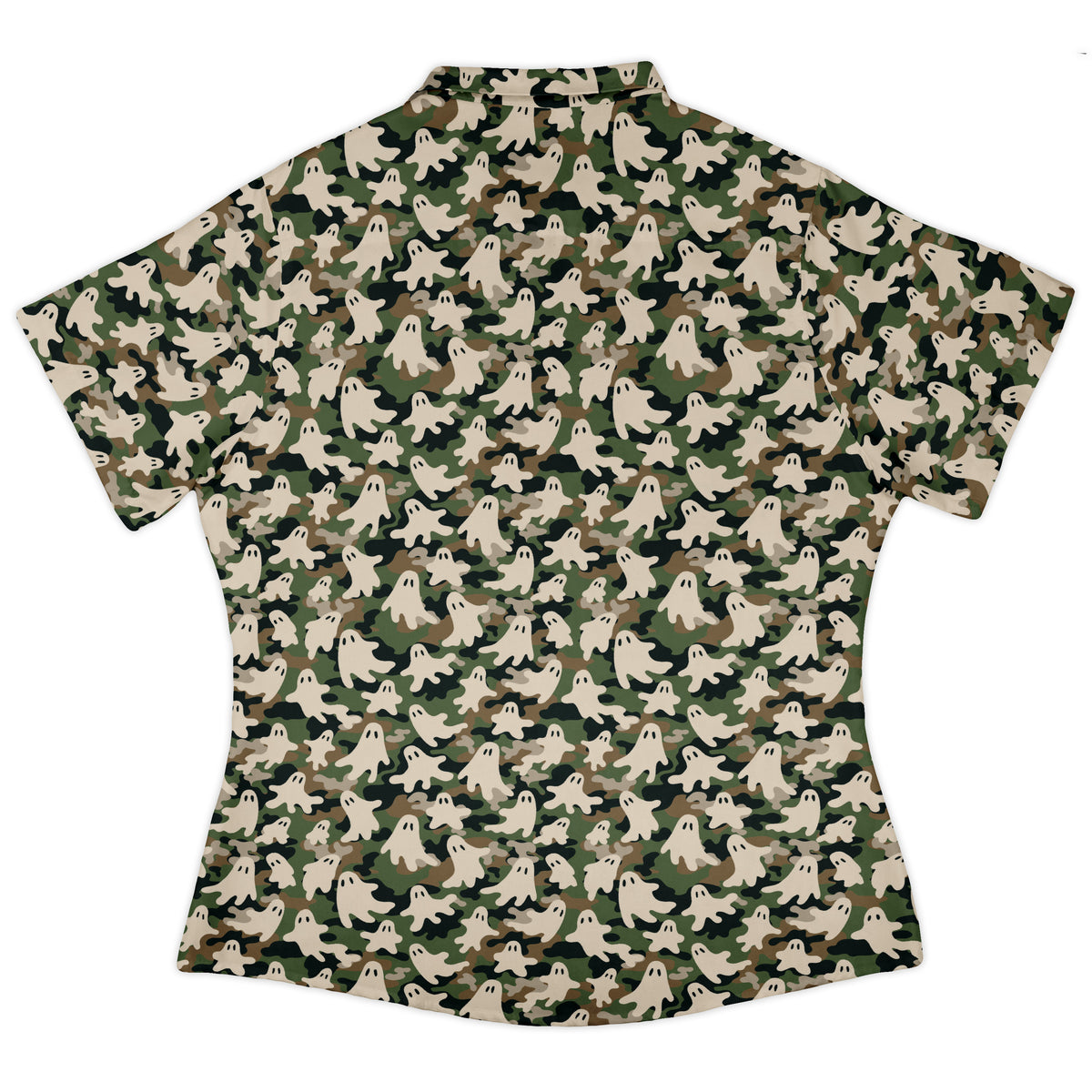 Ghost US Army You Cant See Me Curvy Button Up Shirt womens back
