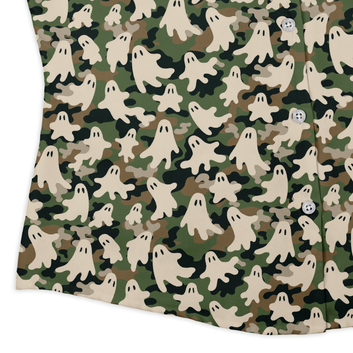 Ghost US Army You Cant See Me Curvy Button Up Shirt womens corner